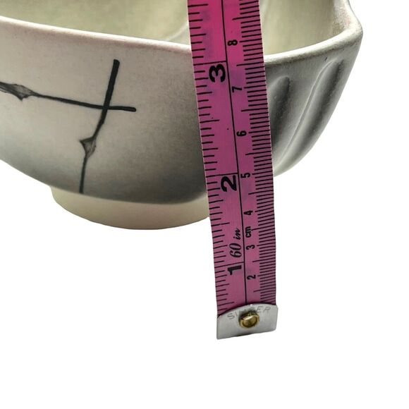 Lane & CO Van Nuys Vintage 1957 MCM Abstract Cream Gray Retro Triangle Bowl - Picture 9 of 16